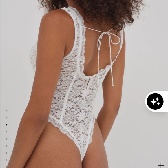 For Love And Lemons Sally Stretch White Lace Teddy‎ - Picture 2 of 2